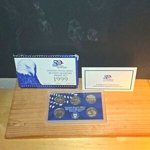 c RARE 1999 FIVE QUARTERS PROOF SET UNITED STATES MINT 50 STATES W/ COA